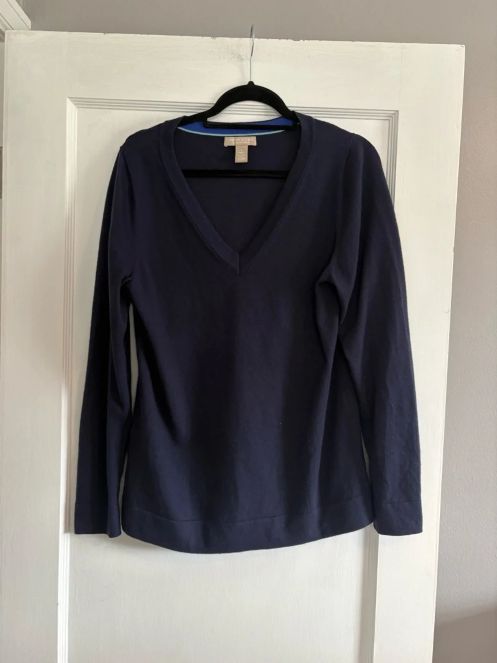 Banana Republic Blue V-Neck Wool Blend Sweater Size Large
